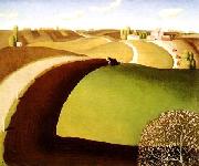 Grant Wood Spring Plowing oil on canvas